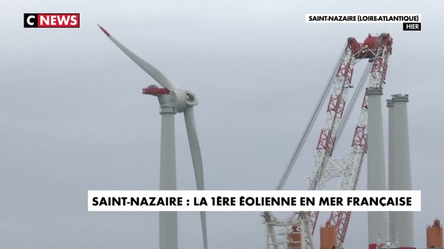 La première éolienne en mer française fait surface à Saint-Nazaire
