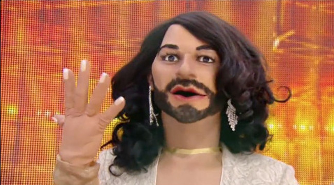 Conchita aux Guignols de l'info sur Canal +