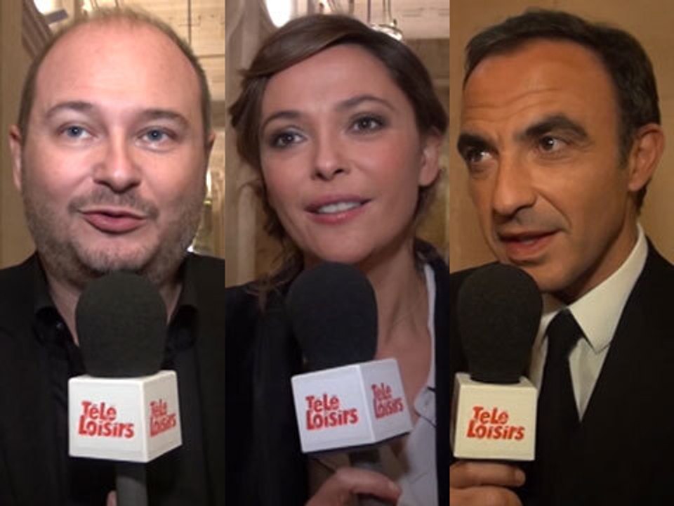 Cauet, Sandrine Quétier, Nikos Aliagas réagissent après leur victoire aux SMA 2013