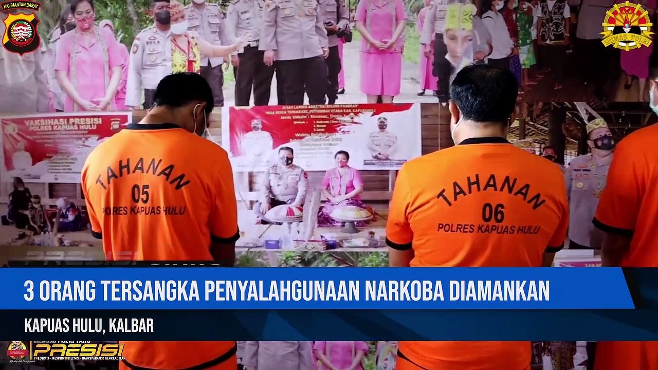 Kapolres Kapuas Hulu Pimpin Langsung Press Release 3 Orang Tersangka Penyalahgunaan Narkoba  diamankan