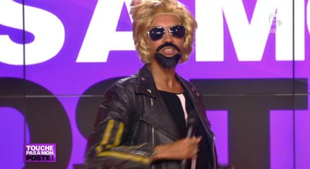 Karine Le Marchand se lâche grimée en Johnny Hallyday