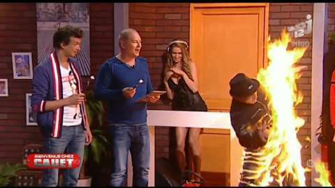 Il prend feu sur le plateau de Bienvenue chez Cauet