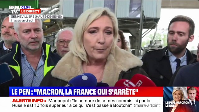 Marine Le Pen sur l'absence de certains médias lors de son déplacement: C'est une question de place, 100 journalistes sur un chantier comme ça, ce n'était pas possible