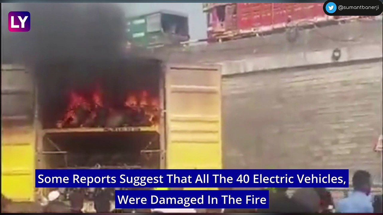 Jitendra EV Scooters Catch Fire After Being Loa...