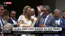 CNews - Laura Smet salue la foule à la sortie de l'église