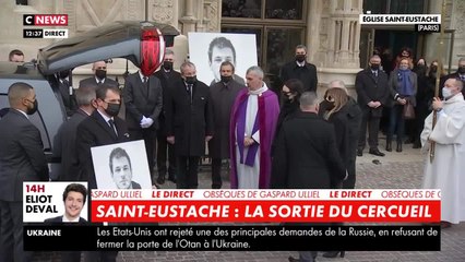 Obsèques de Gaspard Ulliel : grande émotion à la sortie du cercueil de l'Eglise Saint-Eustache