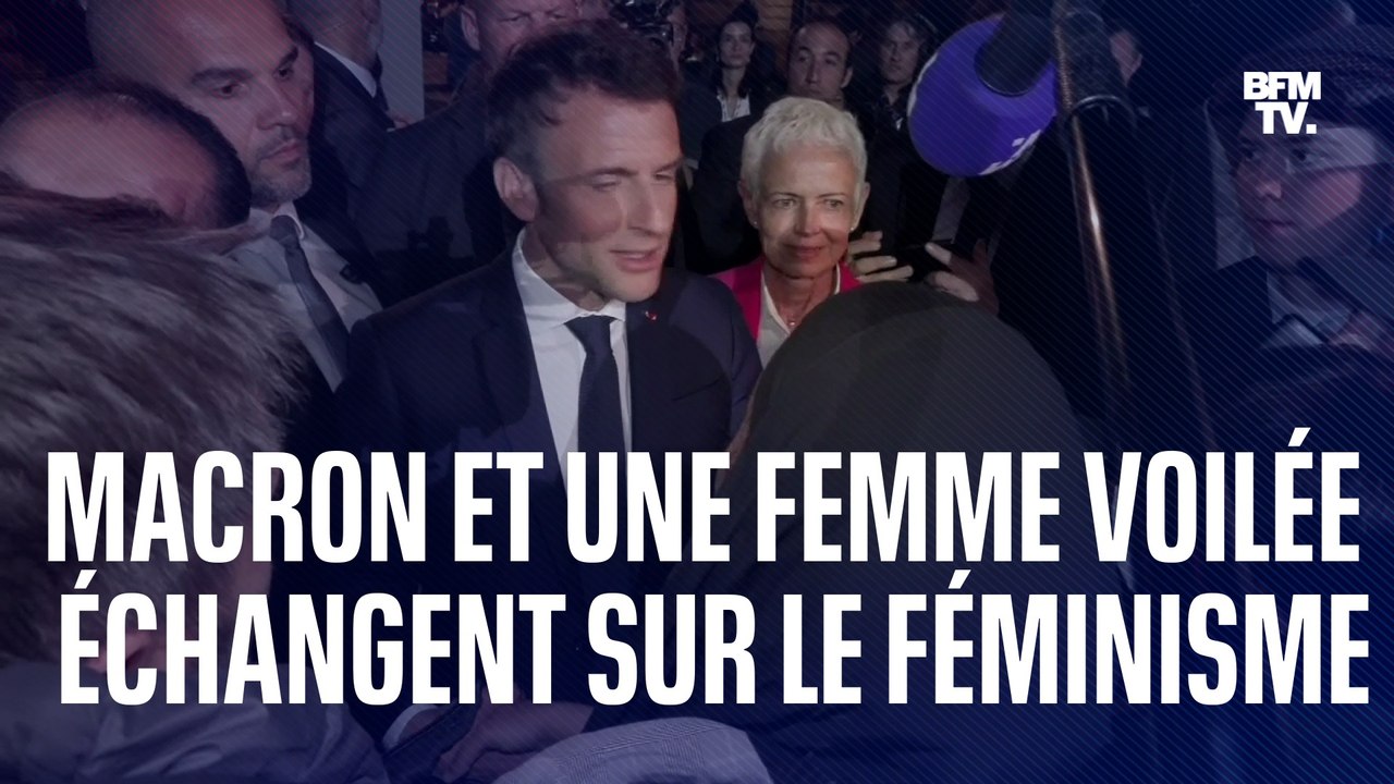 "C'est la meilleure des réponses à toutes les bêtises que j'entends"  L'échange entre Emmanuel Macron et une jeune femme voilée sur le féminisme