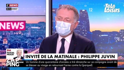 Philippe Juvin explique pourquoi il préfère porter le masque lors d'interviews