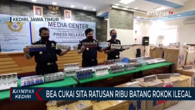 Bea Cukai Kediri Gagalkan Pengiriman Ratusan Ribu Batang Rokok Ilegal