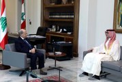 Suudi Arabistan'ın Beyrut Büyükelçisi ile Lübnan Cumhurbaşkanı 