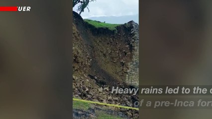 Inca Fortress Wall Collapses Due To Heavy Rains