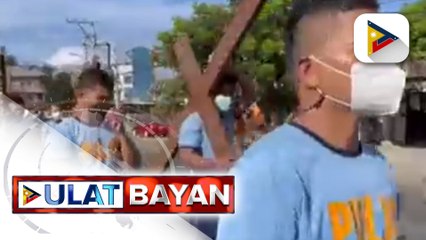 Pagpasan ng krus, isinadula ng mga pulis sa La Union