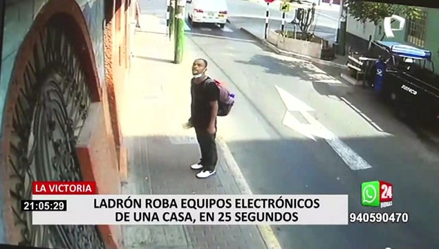 Ofrecen 2 mil soles de recompensa por información de ladrón que se robó equipos electrónicos