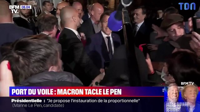 Emmanuel Macron face à une femme voilée: Vous êtes féministe et vous portez le voile. C'est la meilleure des réponses aux bêtises que j'entends