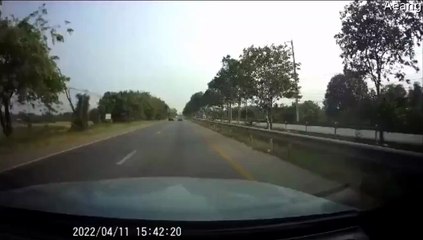 Pickup's Tire Blows Out, Causing it to Spinout and Roll Over