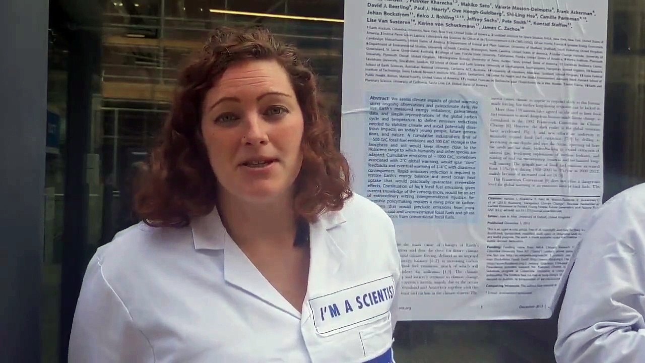 Dr Abi Perrin, a microbiologist from York protesting with Scientists for Extinction Rebellion