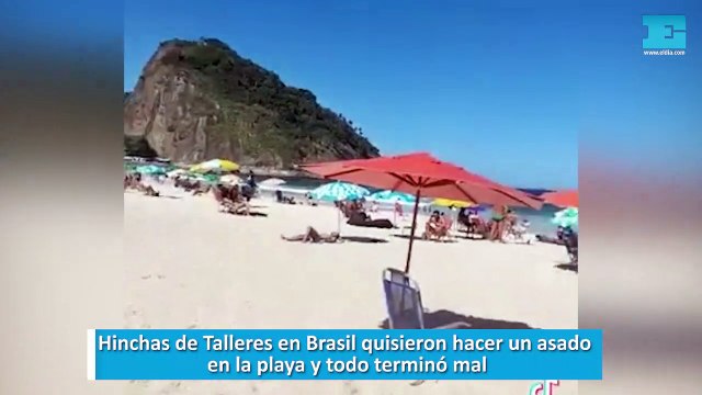 Hinchas de Talleres en Brasil quisieron hacer un asado en la playa y todo terminó mal