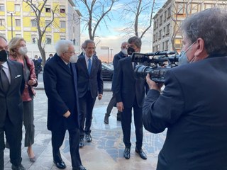 L'ingresso del presidente Mattarella e l'inno di Mameli