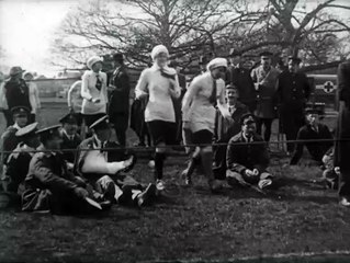 A match played in 1918 between Vickers Ladies FC from Dartford and Sterling Ladies FC from Dagenham.