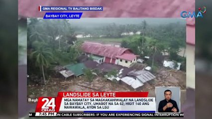 Mga namatay sa magkakahiwalay na landslide sa Baybay City, umabot na sa 62 | 24 Oras