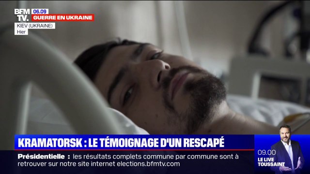 Ukraine: un rescapé de la frappe sur la gare de Kramatorsk témoigne au micro de BFMTV