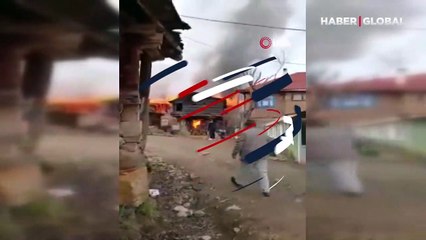 Sinop'ta 1 ev ve 3 ambar cayır cayır yandı
