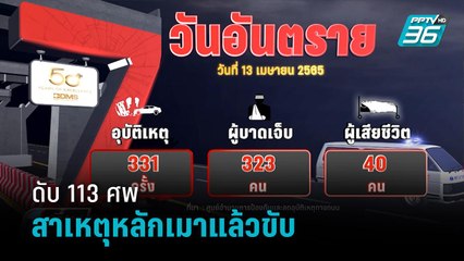 7 วันอันตรายวันที่สาม ดับแล้ว 113 ศพ สาเหตุหลักเมาแล้วขับ  | เที่ยงทันข่าว