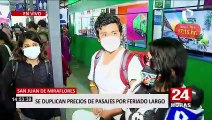 ¡Por las nubes!: Precios de pasajes en Terminal  Atocongo se duplican por Semana Santa