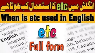 When is etc used in English - 92 Facts