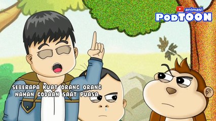 Animasi podtoon ujian puasa pertama monyet part 2