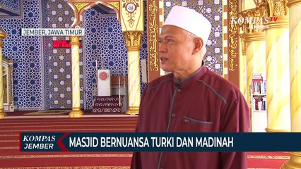 Masjid Jember Bernuansa Turki dan Madinah, Dinding Dipenuhi Kaligrafi dan Warna Keemasan