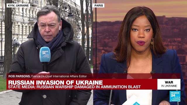 Russia says blast cripples Black Sea flagship, Ukraine claims missile strike