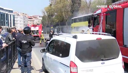 Beyoğlu'nda çift katlı İETT otobüsünde yangın