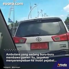 Viral! Mobil Plat Merah Pejabat Tak Beri Jalan Ambulans Lewat, Warganet Mengumpat: Tak Tau Diri