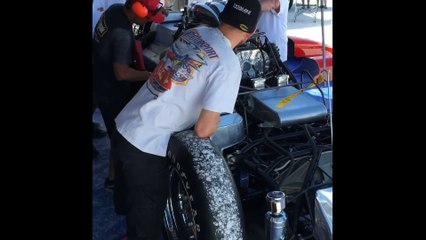 Mr Stilwell's car being worked on. Video: Geoff Stilwell