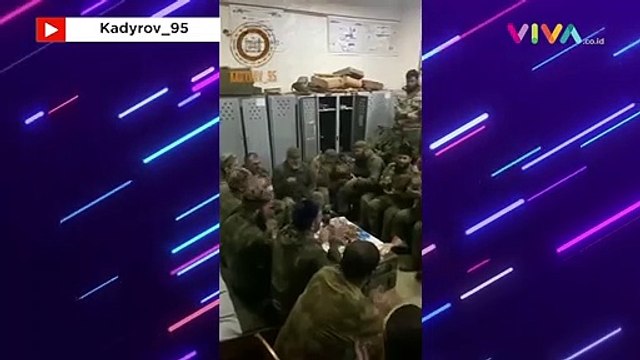 Momen Pasukan Chechnya Lantunkan Shalawat Rayakan Kemenangan