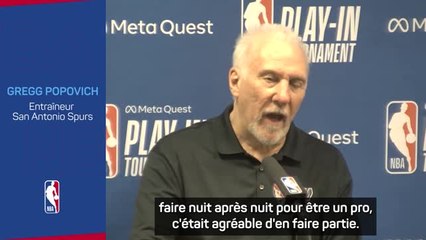 Spurs - Popovich : "Agréable de faire partie de la croissance de San Antonio"