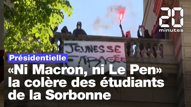 Présidentielle : Des centaines d'étudiants manifestent contre les résultats devant la Sorbonne occupée