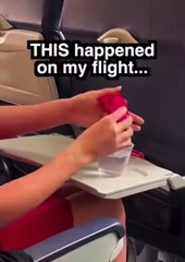 Une fille fait sa lessive pendant un vol en avion
