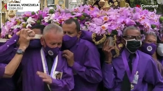 Venezuelan Catholic worshippers attend Nazarene of San Pablo procession