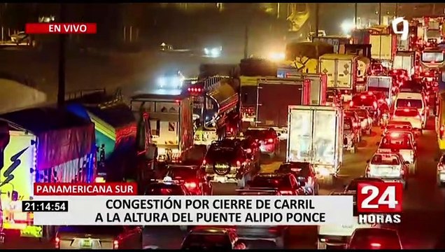 Panamericana Sur: reportan congestión vehicular por cierre de carril y viajes de feriado largo