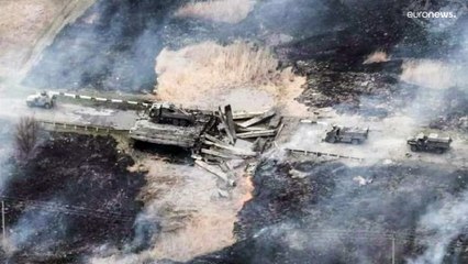 شاهد: أوكرانيا تنشر فيديو تزعم فيه تفجير جسر أثناء مرور مركبات روسية في خاركيف