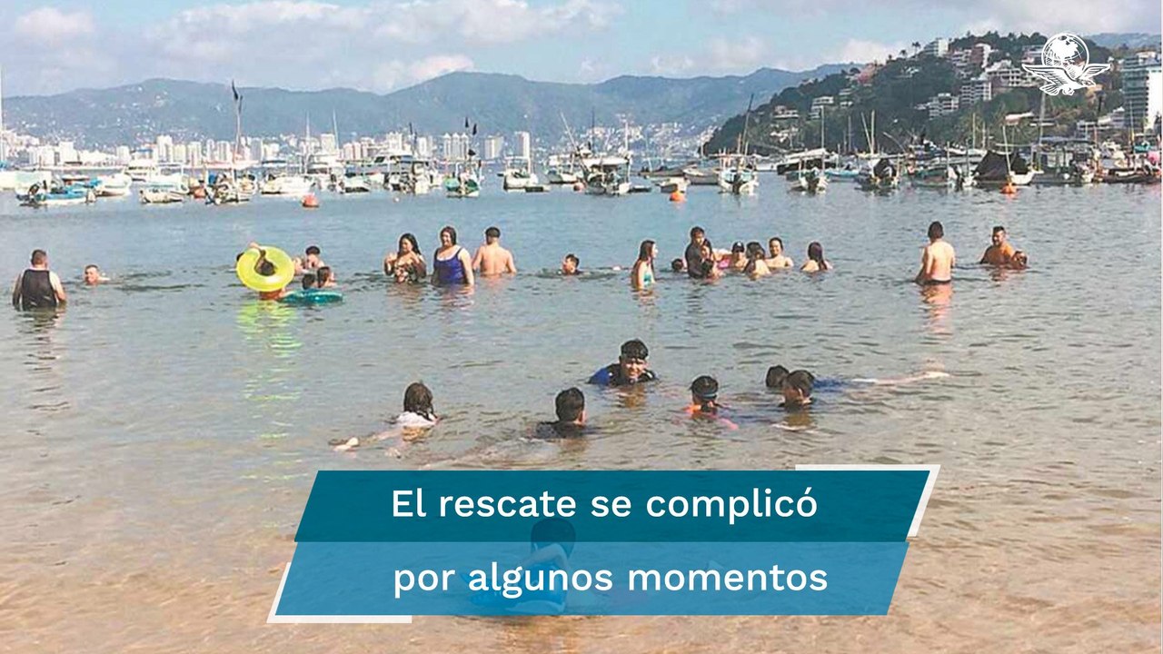 Así rescataron a turistas del mar en Acapulco
