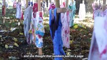 Memorial for children killed in Ukraine on Orthodox Church of St Nicholas lawns | April 15, 2022 | Canberra Times