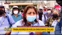 ¡Insólito!: Trabajadores de limpieza en huelga ensucian las calles del Callao