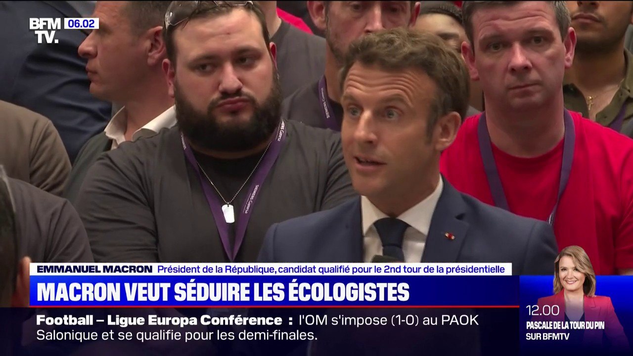 Emmanuel Macron: "Le projet de l'extrême droite est la fermeture nette du renouvelable et le démantèlement des éoliennes qui existent"