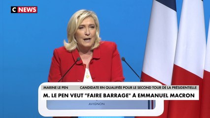 Marine Le Pen veut «faire barrage à Emmanuel Macron»