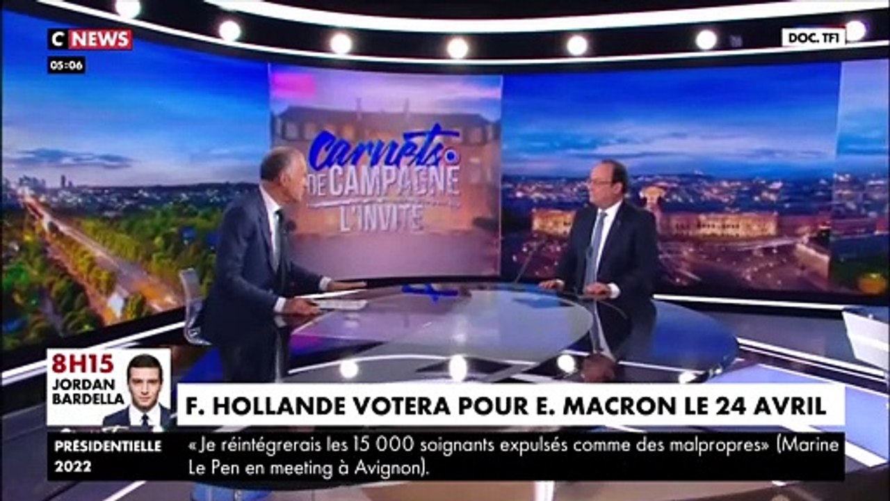 Regardez l'ancien président François Hollande appelle les Français à voter pour Emmanuel Macron au second tour : "Marine Le Pen remettrait en cause nos principes et nos valeurs"