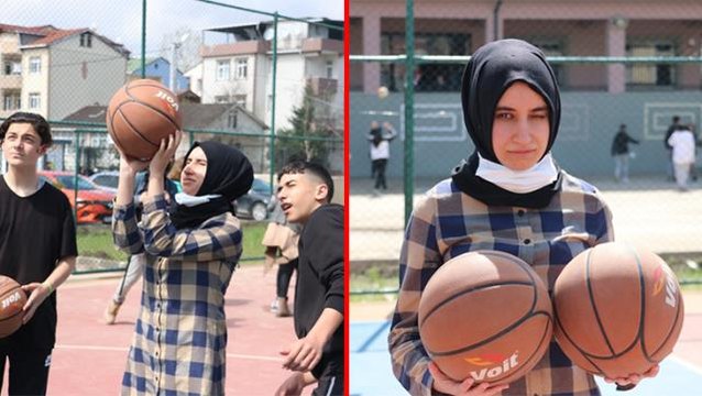 Öğrencileriyle basketbol oynayan görme engelli Dilek öğretmen o anları anlattı: Benim için güzel bir fırsattı