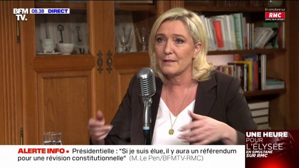 Marine Le Pen assure que si elle est élue, "il y aura un référendum pour une révision constitutionnelle"